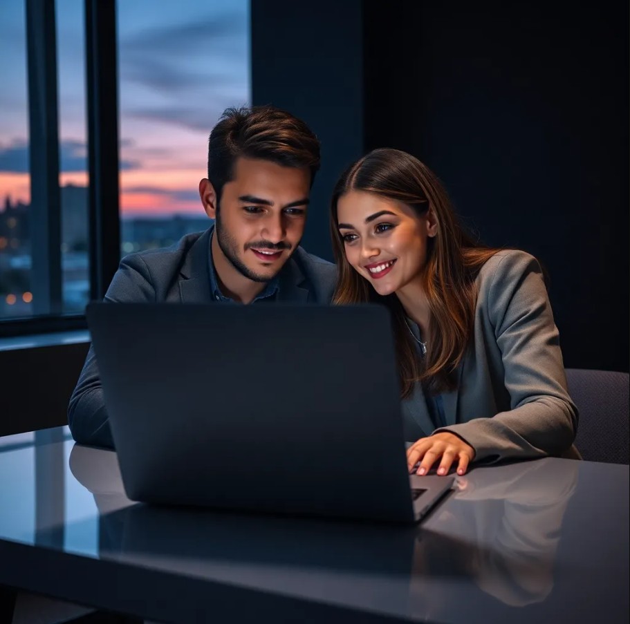 A marketing team reviewing a campaign